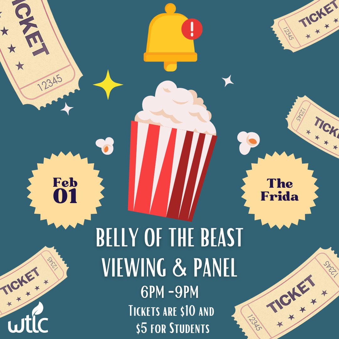 Reminder to come watch "Belly of the Beast" at the Frida Feb 1st and stay for a discussion! 

#wtlc #reform #discussion #humantrafficking  #EndDV #nonprofit #community #events #support #empower #thefrida #bellyofthebeast