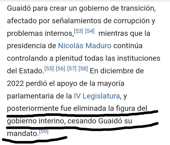 Beacandanga's tweet photo. @EmmaRincon Guaidó salió del grupo.
Hasta Wikipedia le quitó el apoyo a Juan Guaidó.
Lo degradaron de ipsofacto.
Textual se lee:
"Guaidó afirmaba ser presidente encargado de Venezuela", 
"Parcialmente reconocido".
"fue eliminada la figura del gobierno interino, cesando Guaidó su mandato".🤣 https://t.co/qGXn6vRcyL