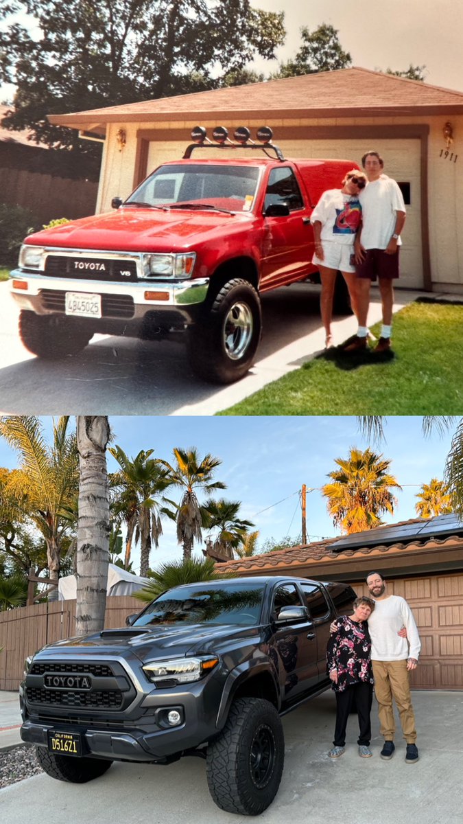 Recreating a throwback pic w mom 😁❤️
<a href="/Toyota/">Toyota USA</a> #trd #tacoma #throwback #offroad #toyotatrd #mom