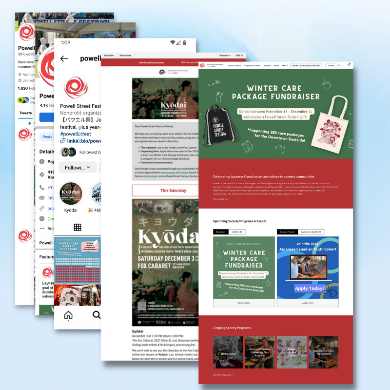 PowellStFest's tweet photo. 💻 There are so many ways to connect with us online through the year, do you know them all? 💭 Also check our 📨 e-newsletter and visit us at 🌐 https://t.co/TuWwfNGnBR for info on all we do!

Thank-you to @element_iq for their support of the Festival and our website! 🙇‍♂️ https://t.co/AI9aDUQCVx