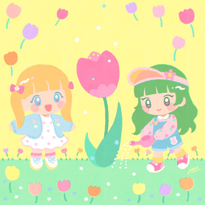 「multiple girls watering can」 illustration images(Latest)