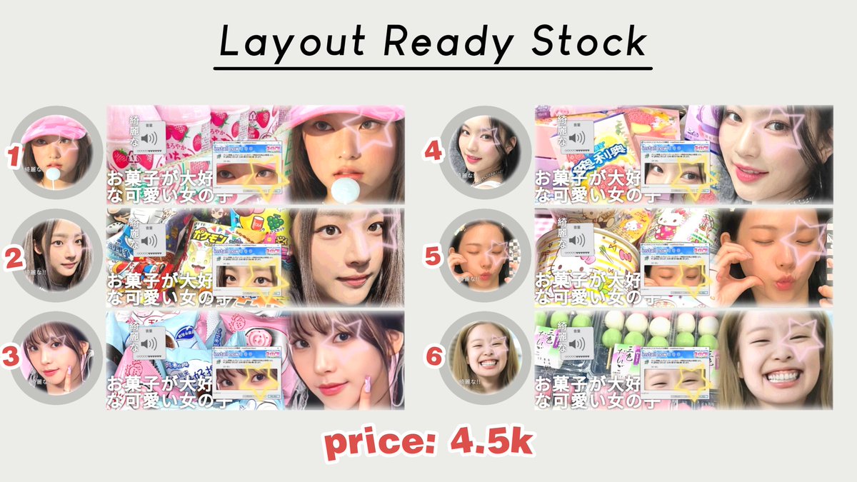 haii, aku jual layout ready stock japancore deco ✨️ bisa made by req, 4.5k only, free retext !

avail: haerin, minji, karina, isa, jennie
#zonaba #zonauang
