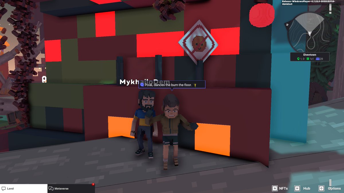 lim_pola's tweet photo. @TheSandboxGame I found one of the "No smile allowed" signs in Elventown!😐 I participated in the #SeasonsGreetingsTSB challenge for a chance to win an NFT! https://t.co/4Ww0v5FpXQ