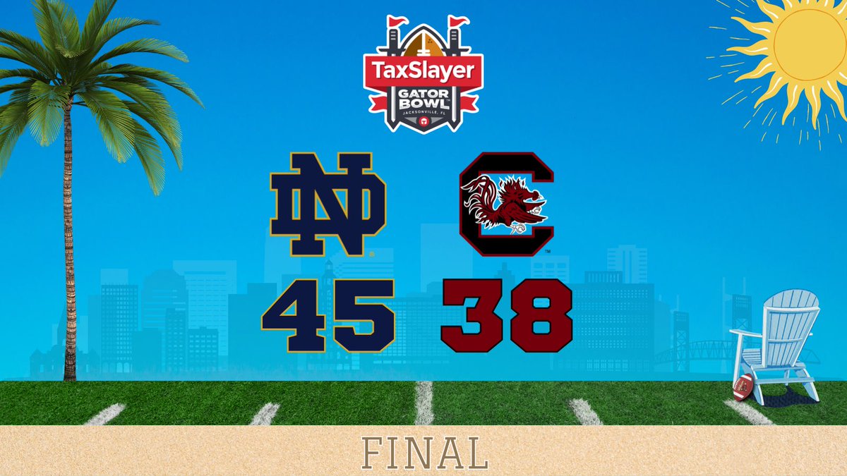 taxslayerbowl's tweet photo. Final score of the 78th annual TaxSlayer Gator Bowl🏆 https://t.co/B7Td5BC0Y2