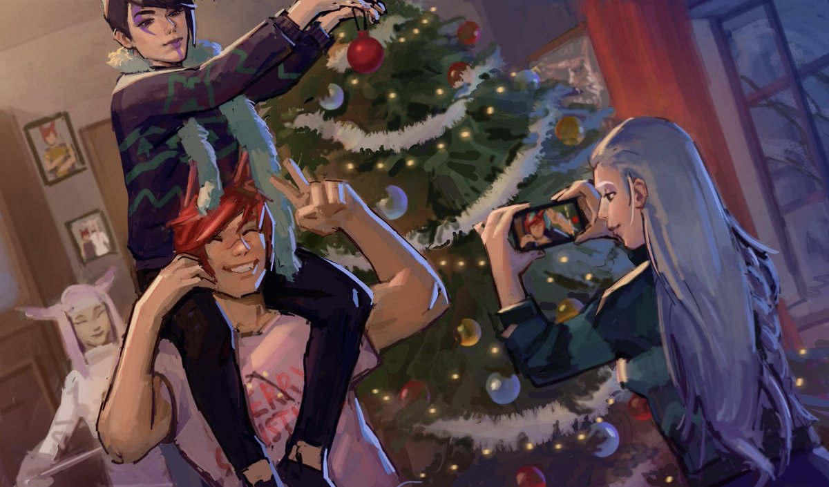 670Cypress's tweet photo. Ну что ж, всех с наступающим🎄🫶. #Settphel  #Sett #Aphelios #Alune https://t.co/lAjCFiYUXr