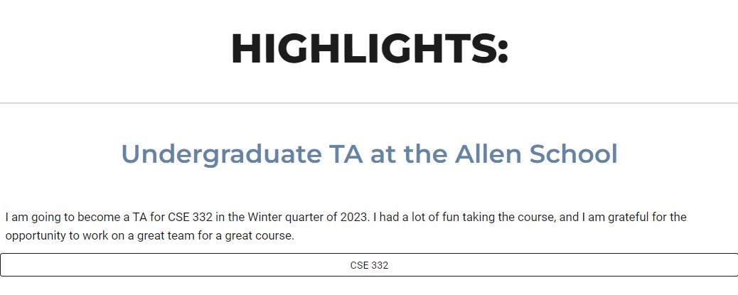 lifewitharielfu's tweet photo. winter break website renovations

- happy that i have completed all my foundations &amp; am ready for upper-level courses (algos, here i come!!)
- screaming &amp; crying (still) that i get to be a TA for cse332 in the wi quarter
- lucky to be at the udub w many amazing friends <3 https://t.co/1D2yU4QWQz