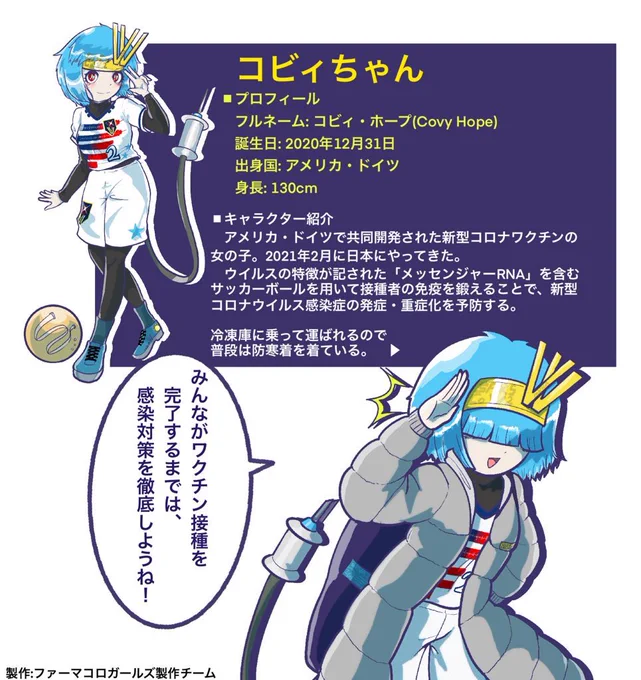 2020年12月31日は(大晦日に加えて)コビィちゃんの誕生日ということで、今なお世界中を奔走している彼女にハッシュタグ #コビィちゃん誕生祭 にて応援メッセージを贈ってあげてください🙇‍♂️ https://t.co/c0Rrh2svV1 