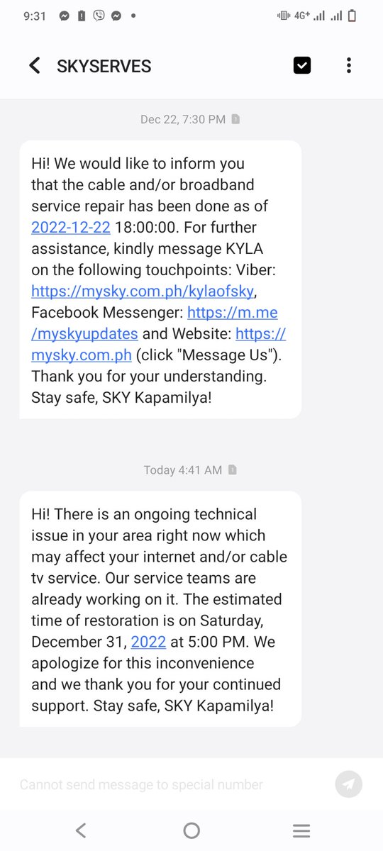 Jcob123451's tweet photo. @mySKYupdates Malapit na akong mainis sa inyo. Palagi nlang Meron ginagawa sa area namin. In a month ilang beses lang na disconnect internet connection namin. So sad subscriber here https://t.co/CVWFmJd2ju