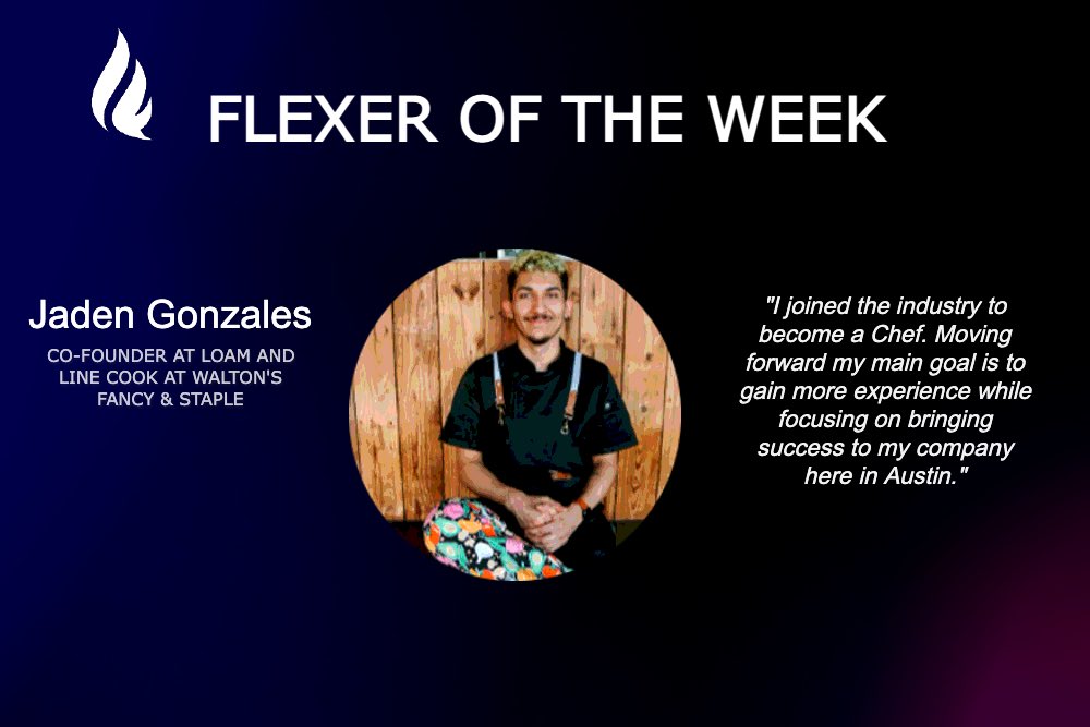SousflexINC's tweet photo. We like to give recognition to industry workers who work at more than one place or hold multiple positions because they definitely deserve it! So we are very pleased to announce our 1st Flexer of the Week Jaden! 🎉 #austin #flexer #sousflex #chef #cook https://t.co/N0GU7l3VIQ