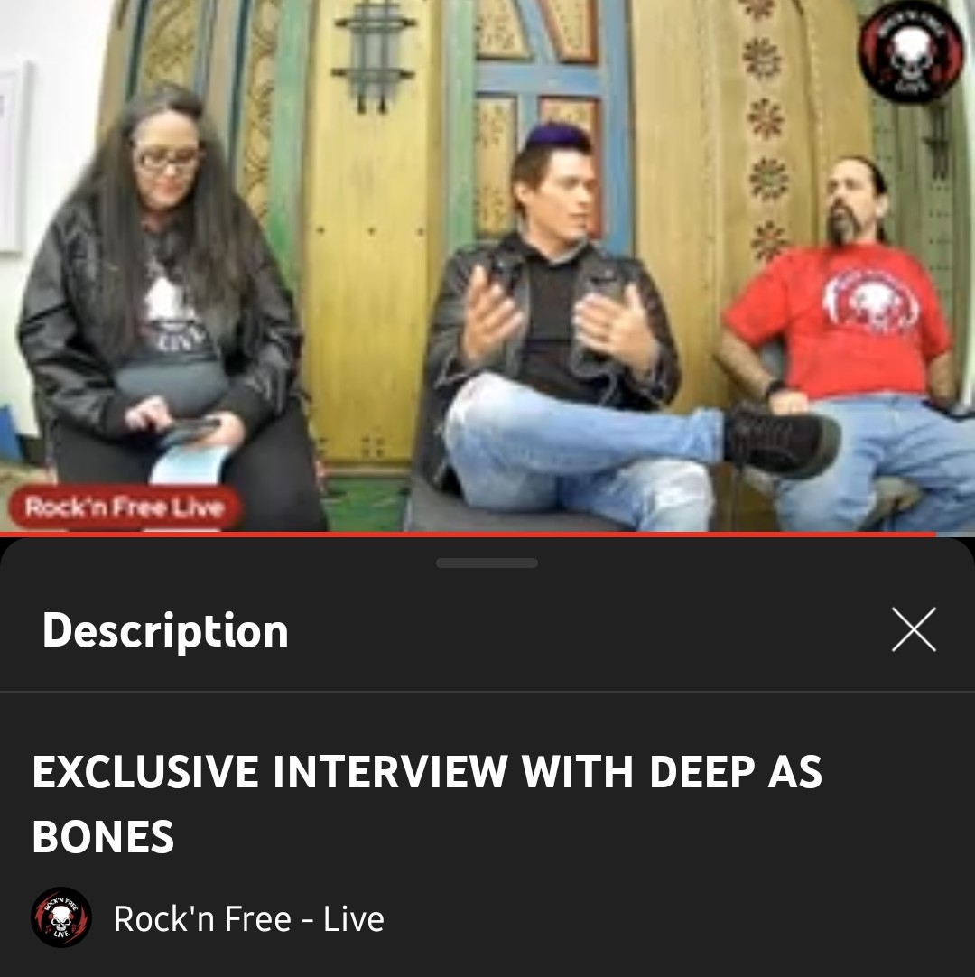 DeepAsBones's tweet photo. #rodneypieres is LIVE with #rocknfreelive on @youtube!
TUNE IN HERE:
https://t.co/Y5ywkmVhj5
.
.
.
.
.
#rocknfreelive #deepasbones #bandinterview #youtubechannel #phoenixsinger #prisonband #youtube #musicians #rodneyscottpieres #liveinterview #fridaynight #rockband #rockshow https://t.co/QMidJcXeF5