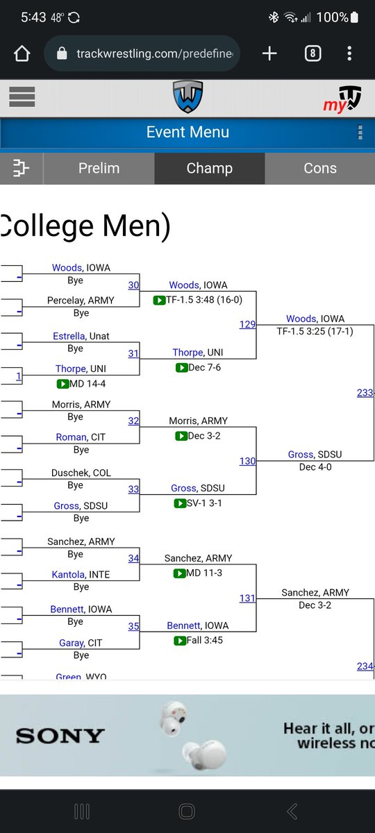 SefMo23's tweet photo. Real Woods dominate in his 1st Tourney as a Hawkeye ... 1rd bye, 2nd rd TF 16-0, qtrs TF 17-1, semi 12-1, Finals Pin 2:43 1st period ... Go Hawks ... DOMINANT!!!💪🏼💪🏼💪🏼💪🏼👊🏼👊🏼👊🏼
#NMBuiltIzzyPolishedIowaShining https://t.co/HzSJXUhoMw