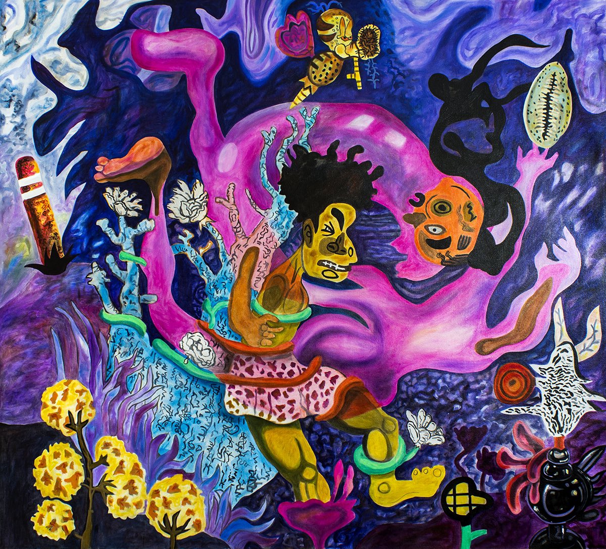 Spirit Circle 58”x 64” oil on canvas.#FineArtNFts #Nftcollector #nftcommunity
Has a inner voice ever helped guide you down a path. Maybe you heard the voice and ignored it and found yourself in a perilous situation. Some cultures call it instinct or sixth sense. In #FMNL …..