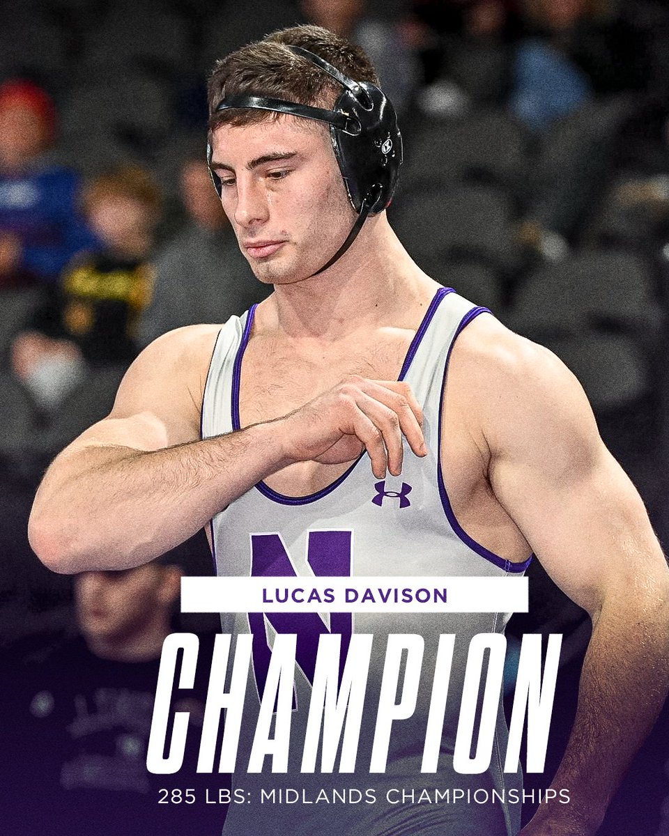 NUWrestle's tweet photo. Lucas Davison: Midlands Champion 🏆

Didn't surrender a point all tournament, caps off a dominant tourney run with a 4-0 decision over Dayton Pitzer (Pittsburgh)!

#Midlands58 | #GoCats https://t.co/yLR02ANdUG