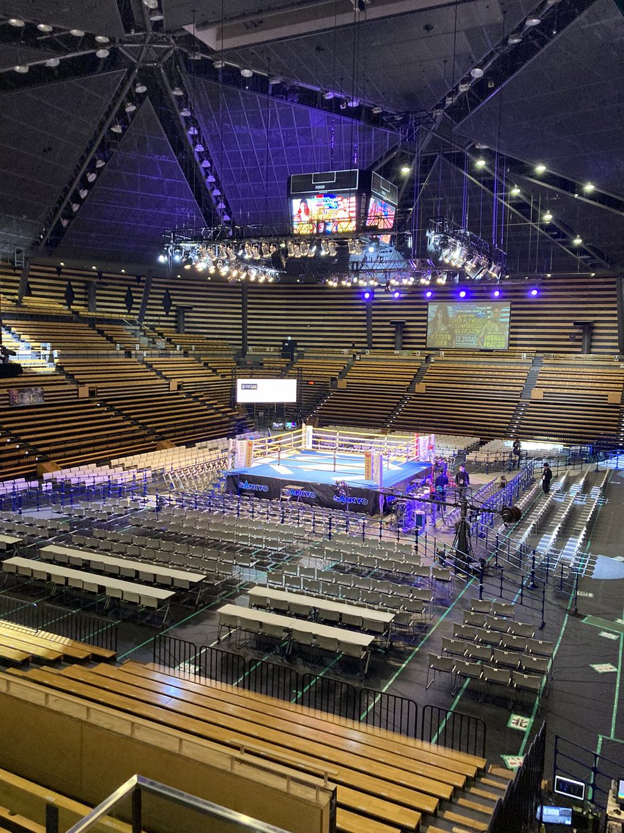 決戦まであと6時間❗️

会場ではリハーサルが進行中！

WBO・WBA世界スーパーフライ級王座統一戦🔥
🇯🇵 #井岡一翔 vs #フランコ 🇺🇸

31日(土)午後5時〜
#TBS 系列全国生中継⚡️
#ボクシング 
#大晦日