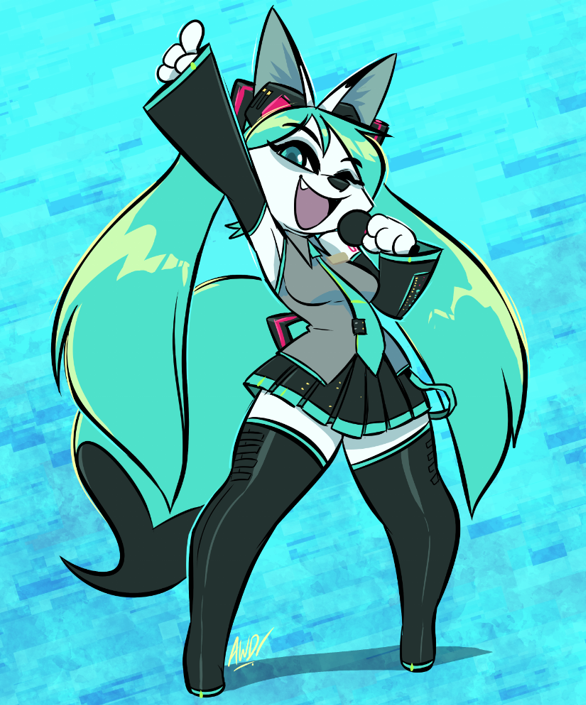 初音ミク 「I love my girls... also I hit my Miku qu」|Andrew D🐟Cのイラスト
