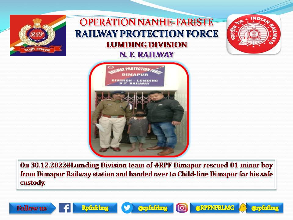 rpfnfrlmg's tweet photo. #OperationNanheFarishte #Helping_Hands 
@RPF_INDIA
@RPFNFR2
@RailNf
@drm_lmg_nfr
@RailMinIndia
@rpfpcdmv https://t.co/nQ6i49KFtm