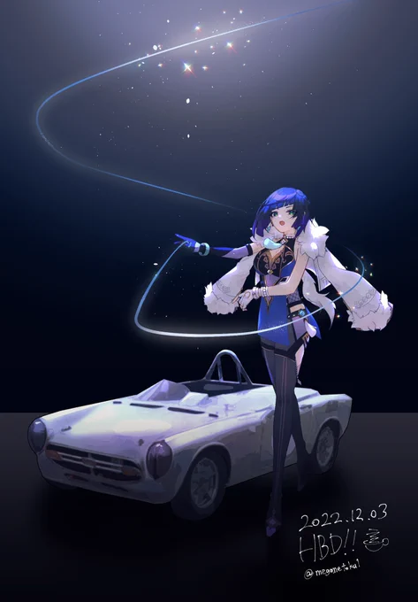 #2022年自分が選ぶ今年の4枚ラティオス初めて描きあげたし万葉くんイラコン参加したしジラーチ映画再上映されたし全身絵で夜蘭さん描いた!! 