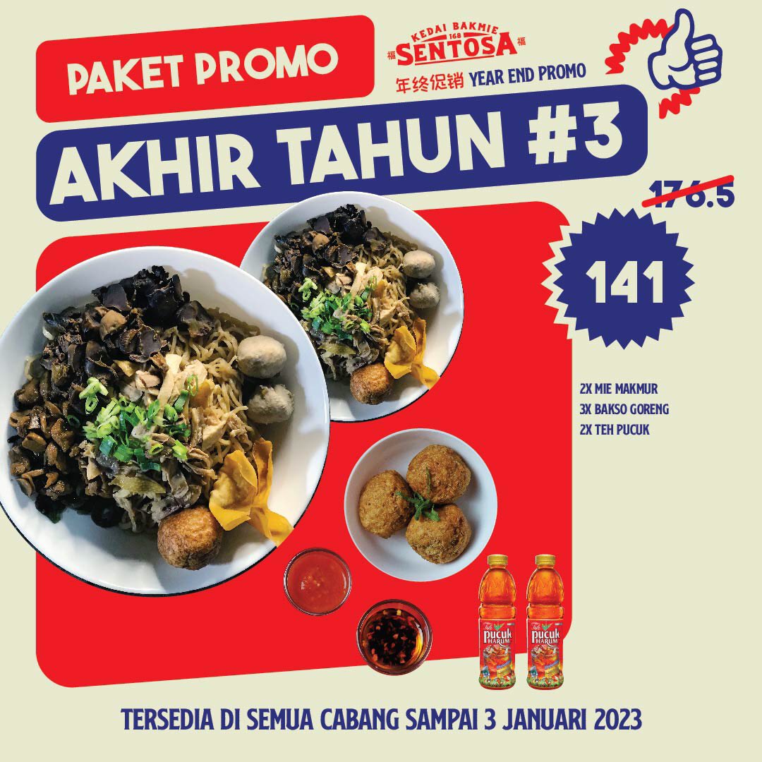 Bantu Retweet guys promo akhir tahunnya Bakmie Sentosa 168