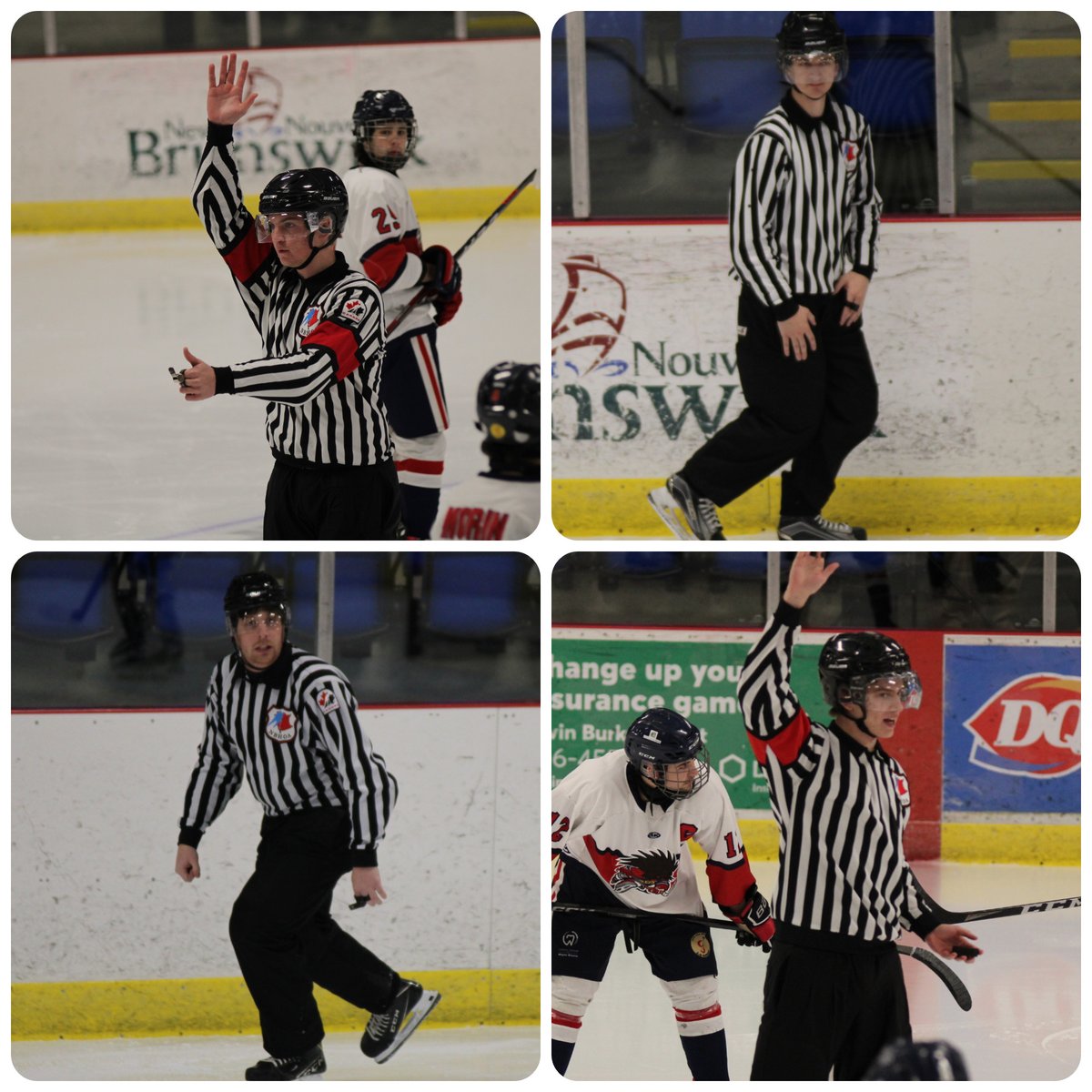 ShawnQuinlan's tweet photo. .@FMHOAofficials working Western Conference High School AAA @NBIAA action on Friday Night at Willie O'Ree Place in Fredericton #OT #Thriller https://t.co/3qg0zB6hs4
