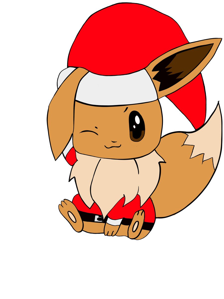 shadowmidna's tweet image. Belated happy holidays from Santa eevee  #CronchArt