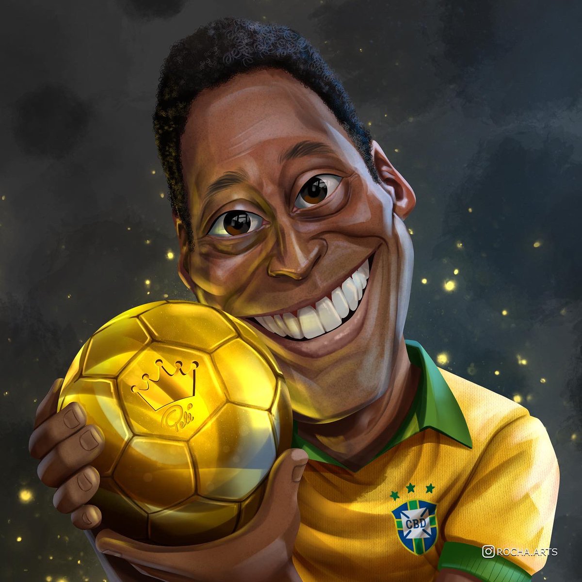 rochaartss's tweet photo. Uma singela homenagem para um nome tão pesado, que dispensa apresentação. 
Que descanse em paz o Rei Pelé, a lenda do futebol… 
.
.
.
#pele #reipelé #rei #descanseempaz #futebol #futebolbrasileiro #bola #melhordomundo #futebol #digitalart #procreate https://t.co/QZSC9eeOwo