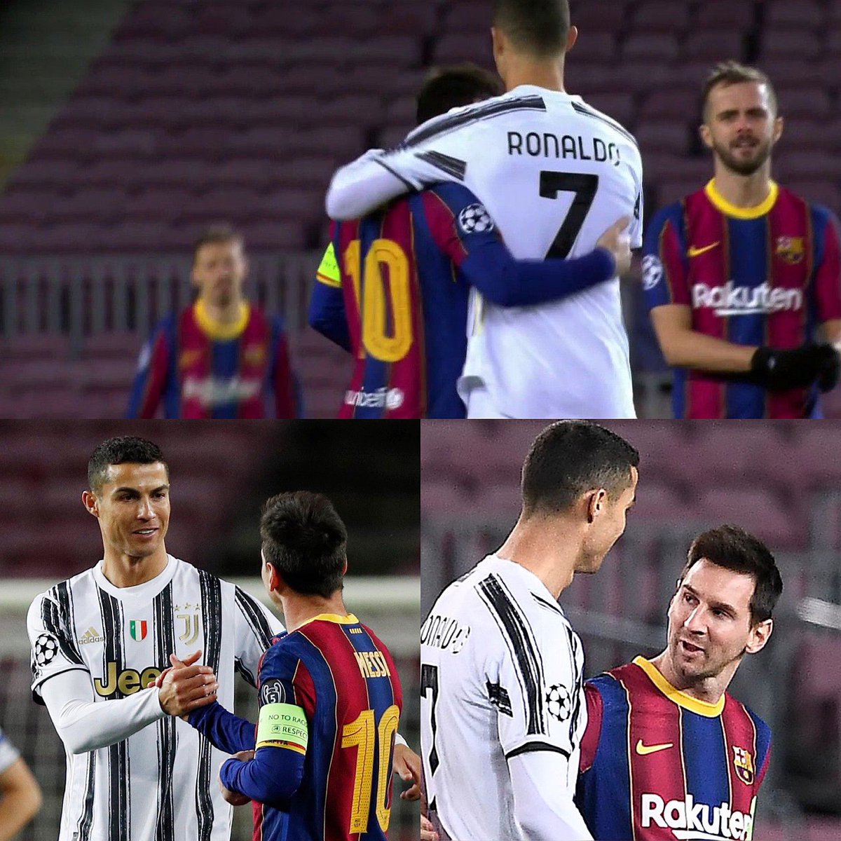 Juezcentral's tweet photo. Imágenes del 8 de diciembre de 2020. Muy seguramente, la última vez que vimos el duelo Messi-Cristiano en un partido oficial. 
Fueron casi dos décadas compitiendo récord por récord, gol por gol, torneo por torneo. De las mejores rivalidades en la historia del deporte. https://t.co/crE2UHC0cV
