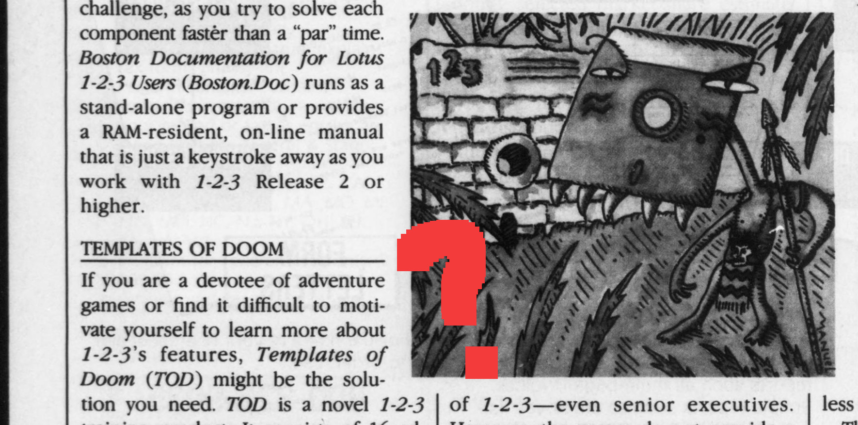 Section of an article about "Templates of Doom"