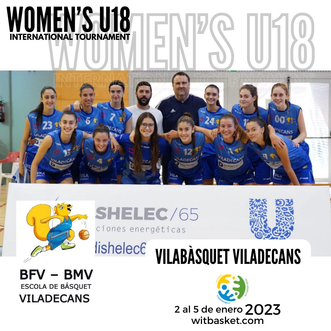 WITbasketU18's tweet photo. En esta nueva edición, contamos con #vilabasquetviladecans 💪

WOMEN’S U18 INTERNATIONAL TOURNAMENT
📆 2 al 5 de enero 2023 https://t.co/NibKpgQ9Z5