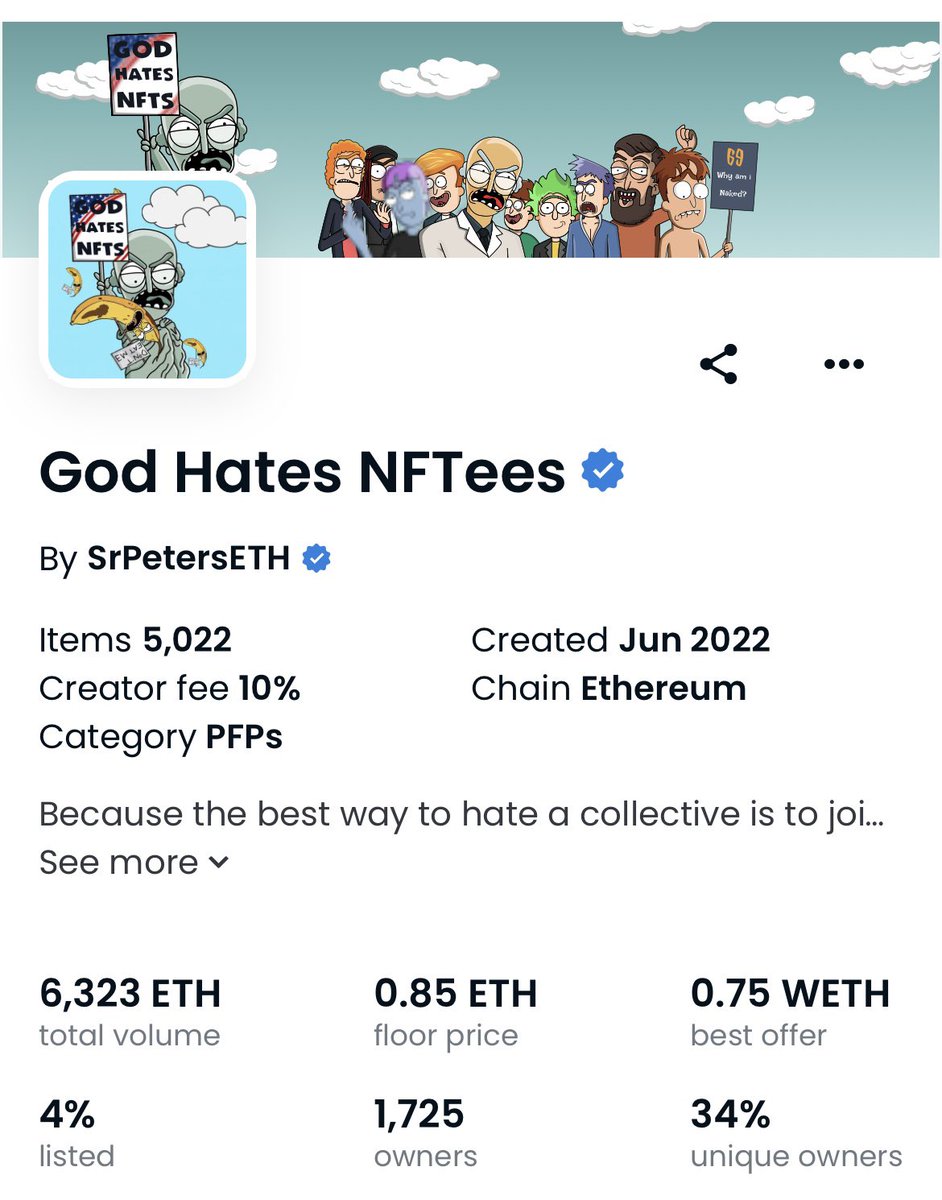 Giving flowers to @AbsentFromThebs, <a href="/SrPetersETH/">Sr Peters</a> &amp; @GoodGodzNFT. Been in this project since it was a free mint and floor was pennies on the dollar. They support the hell outta me as an individual so I have to show the same support back. Y’all are absolutely fckn killing it!