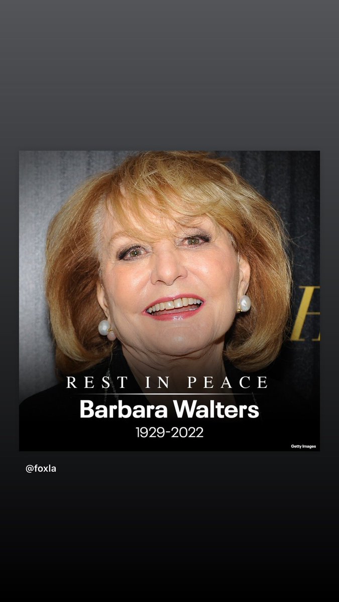 I can only imagine the hurdles she had to jump through as a woman in this industry. RIP to a #Goat. #BarbaraWalters