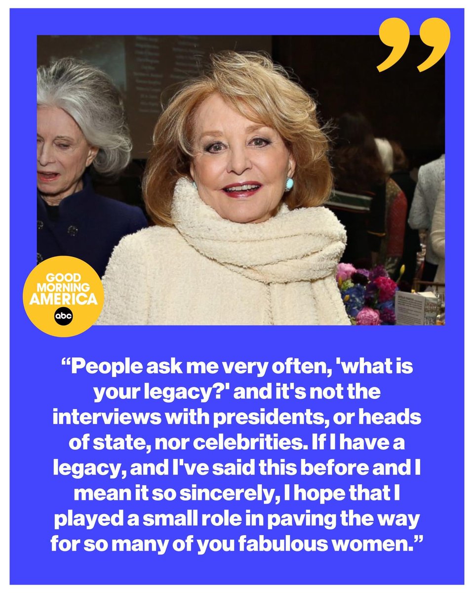 GMA's tweet image. RIP Barbara Walters. gma.abc/3WD0JrZ