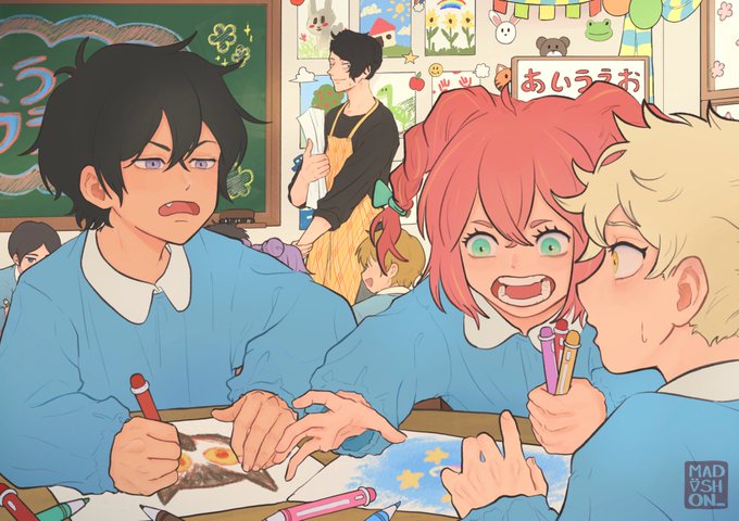 「chalkboard multiple boys」 illustration images(Latest)