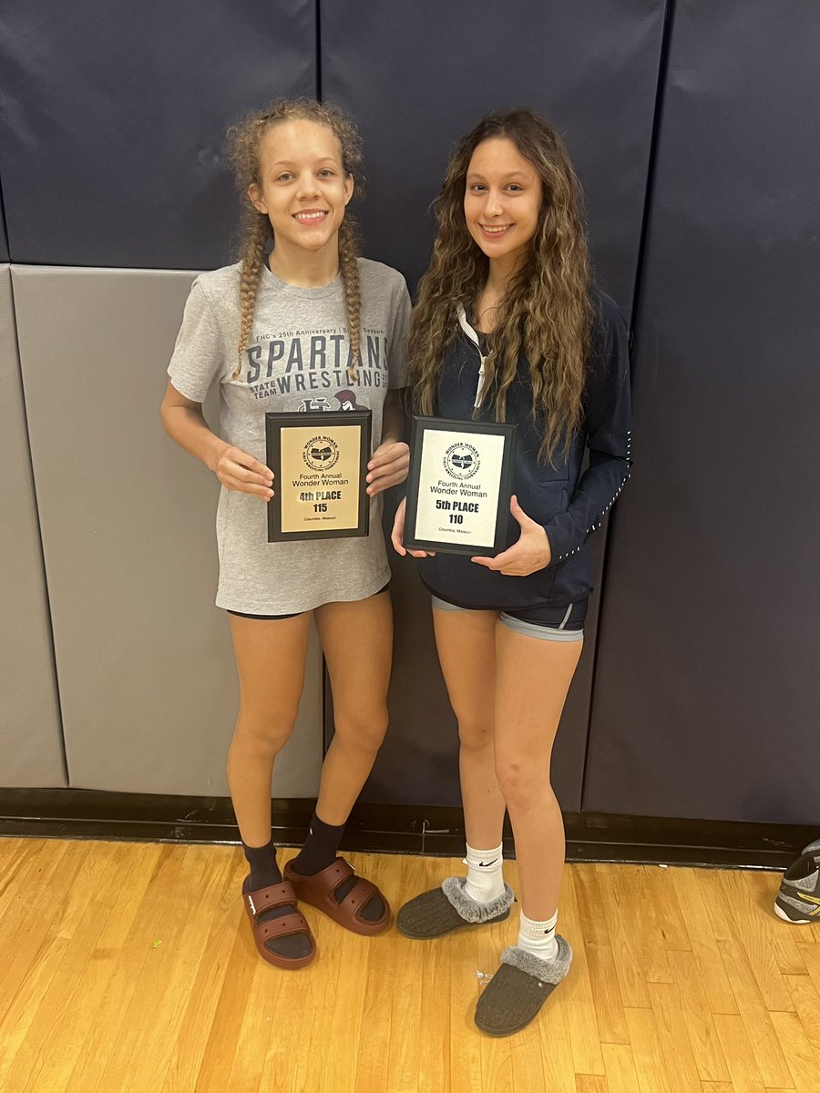FhcGwrestling's tweet photo. Congratulations to these two, both placing at the 84 team Wonder Woman wrestling tournament. Sophia Miller took 5th and Kailey Benson took 4th.  This is one of the best girl tournaments in the nation. Proud of these two. https://t.co/tdEQlKmfEX