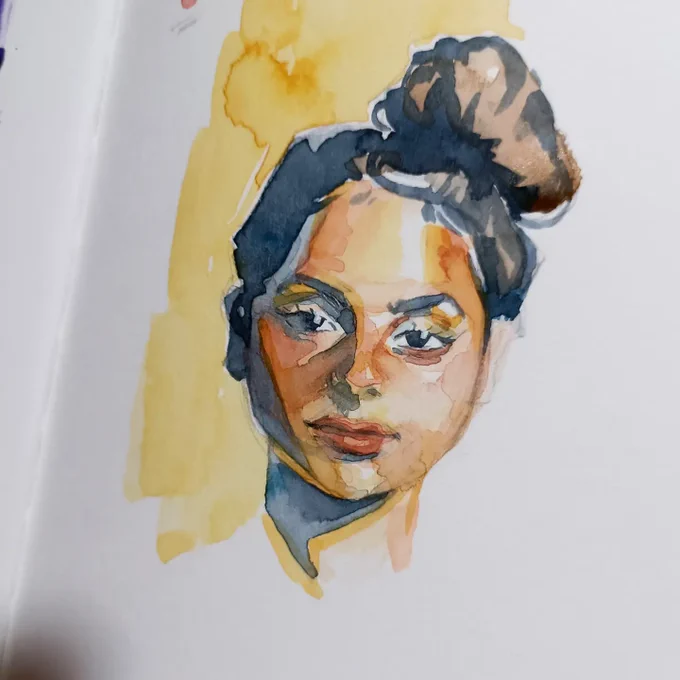 One last sketch before the year ends!  This would also be the first time I incorporated a black ballpoint pen in my watercolor sketch.Happy new year, everyone #artph 