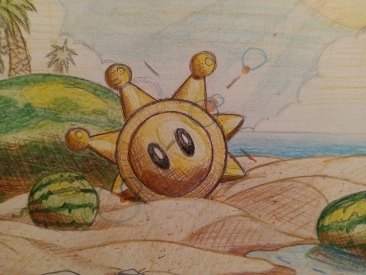 Went through last semester's stuff and found my drawing for art class. If you know me, you know I love my Super Mario Sunshine 😉👌
