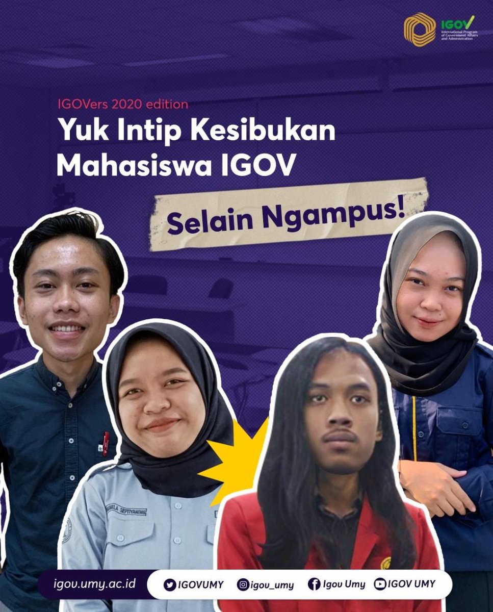 IGOVUMY's tweet photo. Selain pergi ngampus, Mahasiswa IGOV banyak yang aktif berorganisasi lho!
Nih, MinGov spill kesibukan mereka. https://t.co/om2kTb3eme