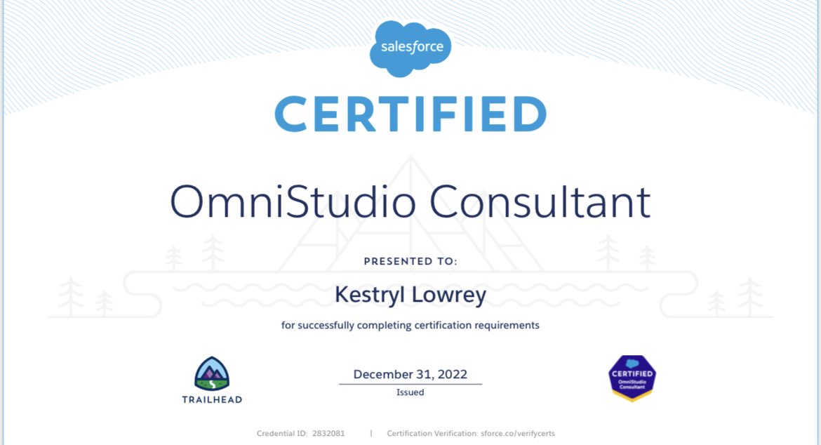Sure, I could have decided that completing my CTA was enough for 2022, but I had a cert voucher that was going to expire….so I figured I might as well skill up on OmniStudio to wrap up 2022!