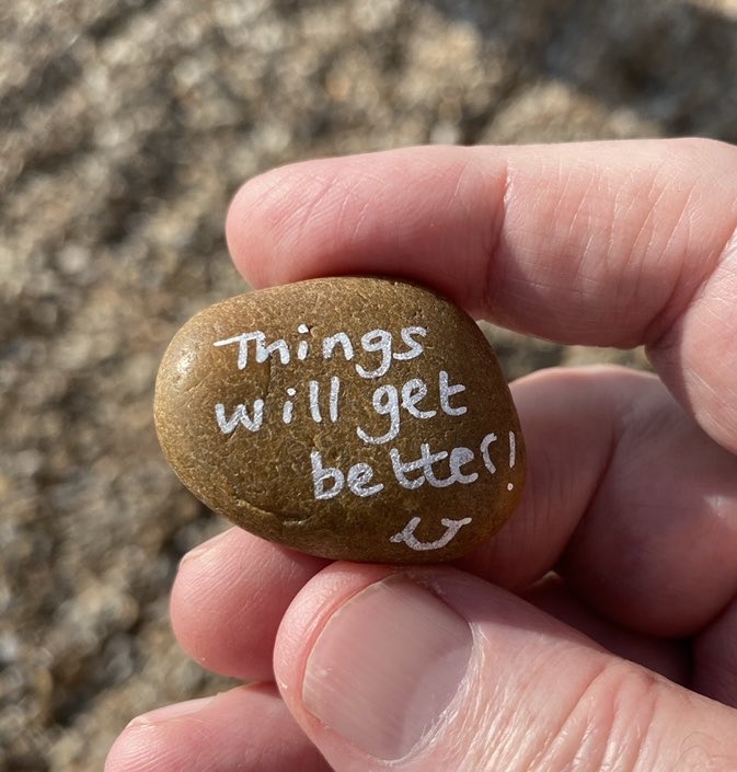 TamtheTim3's tweet image. Found this during first lockdown on the beach 
Stay positive #thingswillgetbetter 🍀