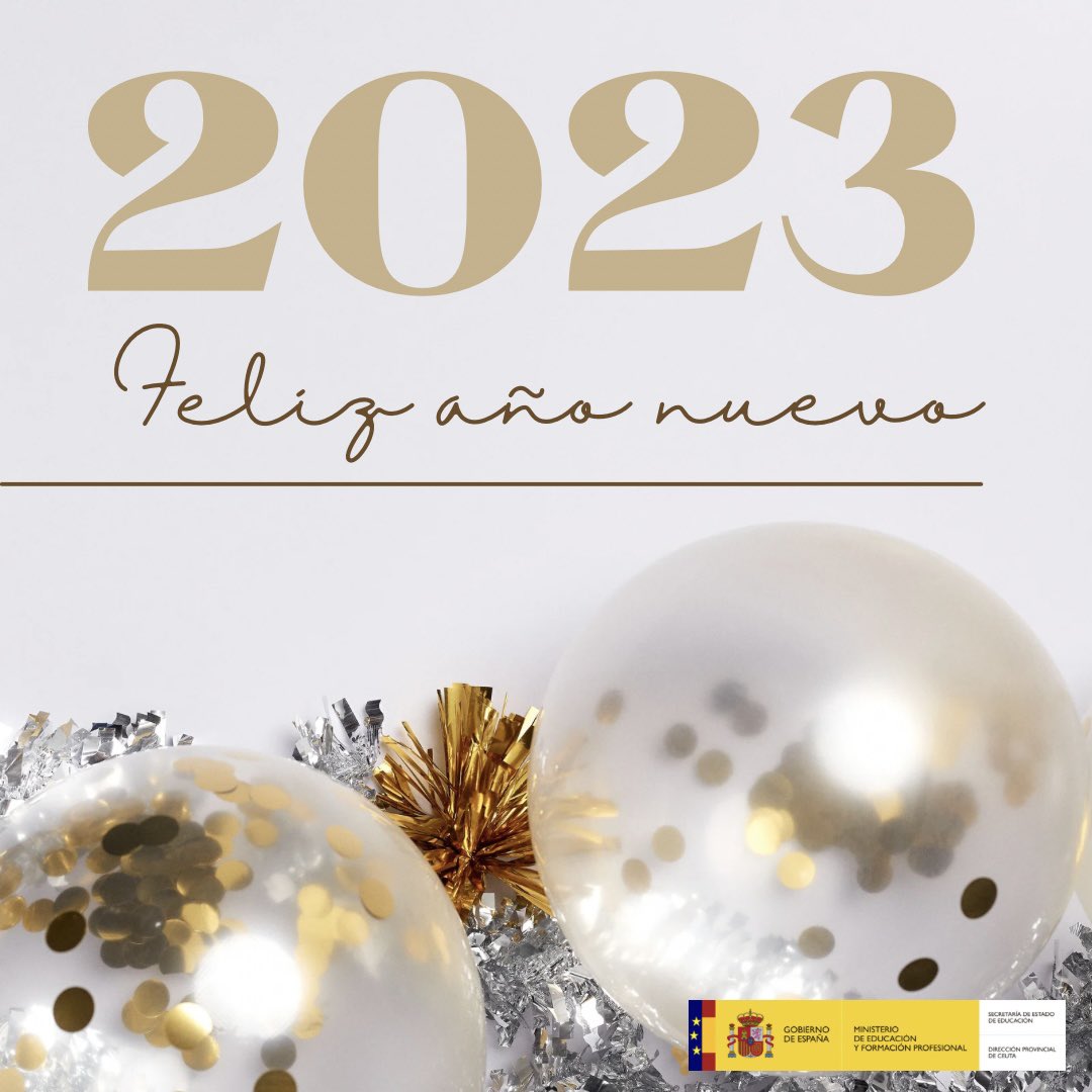 upeceuta's tweet photo. Desde la Dirección Provincial del MEFP en Ceuta queremos desear una buena entrada en el año 2023.

¡Feliz año nuevo! 🥂🍾🎊

#MEFP #UPE #DPCeuta #2022 #2023 https://t.co/nBAtPnaT3x