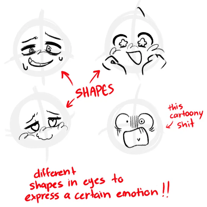 i fucking love eye expressions that involve shapes and swirls and different characters having different eye shapes based on their personality, i love seeing artists being able to express emotions just through eyes alone aaa https://t.co/PHvpqKcCwk 