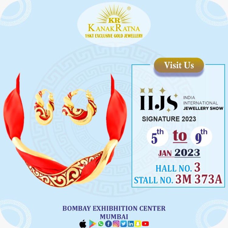 kanakratna's tweet photo. #KANAKRATNA at the #IIJSSignature 2023
18KT Exclusive Gold Jewellery
Visit us:
From 5 January To 9 January 2023
Hall No - 3, Stall No - 3M . 373A,
Bombay Exhibition Centre, 
#KanakratnaJewellery
KANAKRATNA https://t.co/9bOmlapQEr