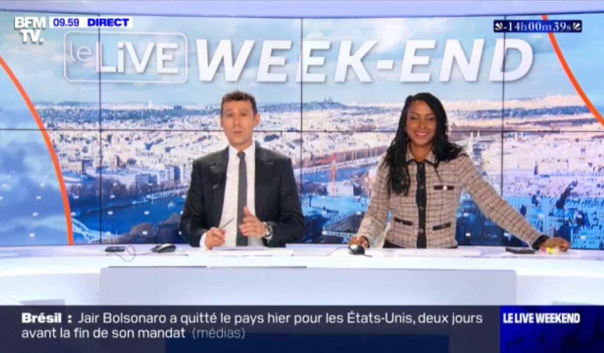 HYoussouf1297's tweet image. Bonjour au duo @tomjoubert et @FWegscheider en plateau du #LiveWeekend sur @BFMTV !