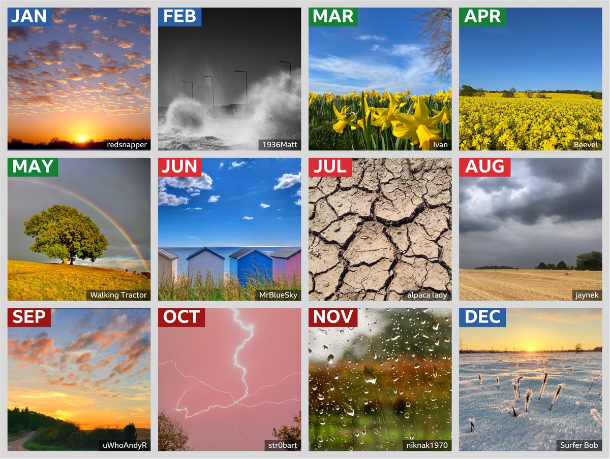 2022: A year of weather in the East of England, as captured by @BBCLookEast #WeatherWatchers 📸 Highlights include: ☀️ Sunniest January and March on record 🌬️ Storm Eunice (80mph) 🏜️ Driest July on record 🥵 Hottest summer on record ❄️ Most significant cold spell since Jan 2013