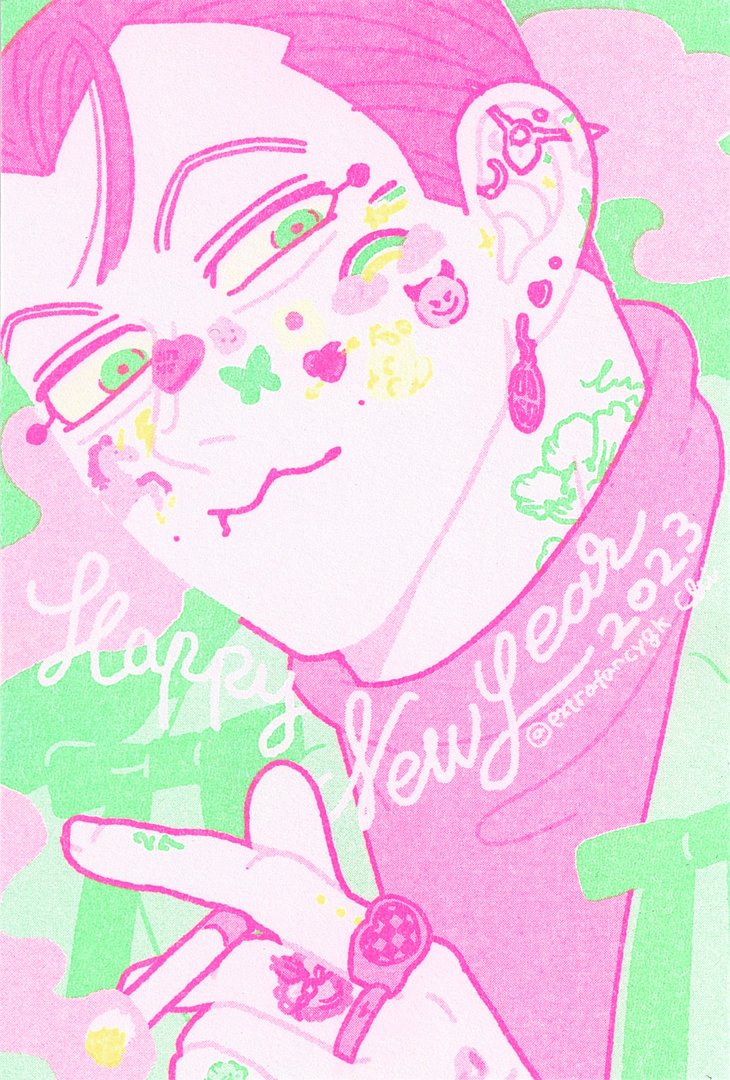 「HAPPY NEW YEAR 2023こちらのポスカを1/8インテで無配します現」|Chiのイラスト