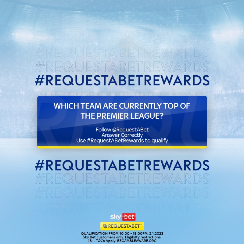 RequestABet's tweet photo. Our first #RequestABetRewards of 2023 is here!

A chance to win £10 cash! 😍

Simply answer correctly, using #RequestABetRewards to qualify 🔝

An extra £10 will be given away per 100 entrants, RT &amp; get your friends involved 🎁

T&amp;Cs apply 🔽
