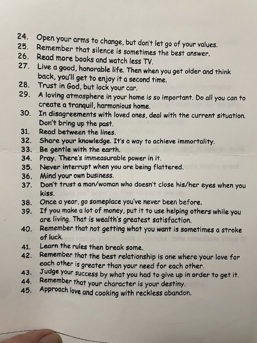 Instructions for life page 2 of 2. I’ve def missed a few of these. Found this after maybe 20 hrs today. #LifeHacks #lifemakeover #Rule