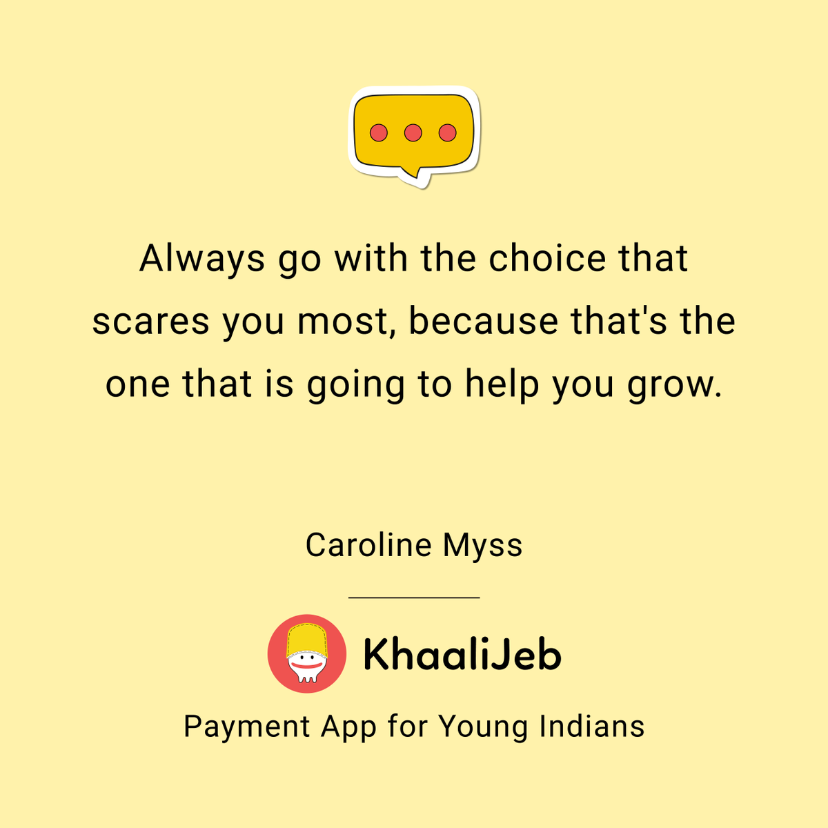 KhaaliJeb's tweet photo. Always go with the choice that scares you most, because that's the one that is going to help you grow.

Caroline Myss

#truefacts #quotesaboutlife #khaalijeb #quotesfromkhaalijeb #scaresyou #yourchoice #YourChoiceMatters #helpyourself #helpyougrow #carolinemyss #scared https://t.co/sjfeXToiZO