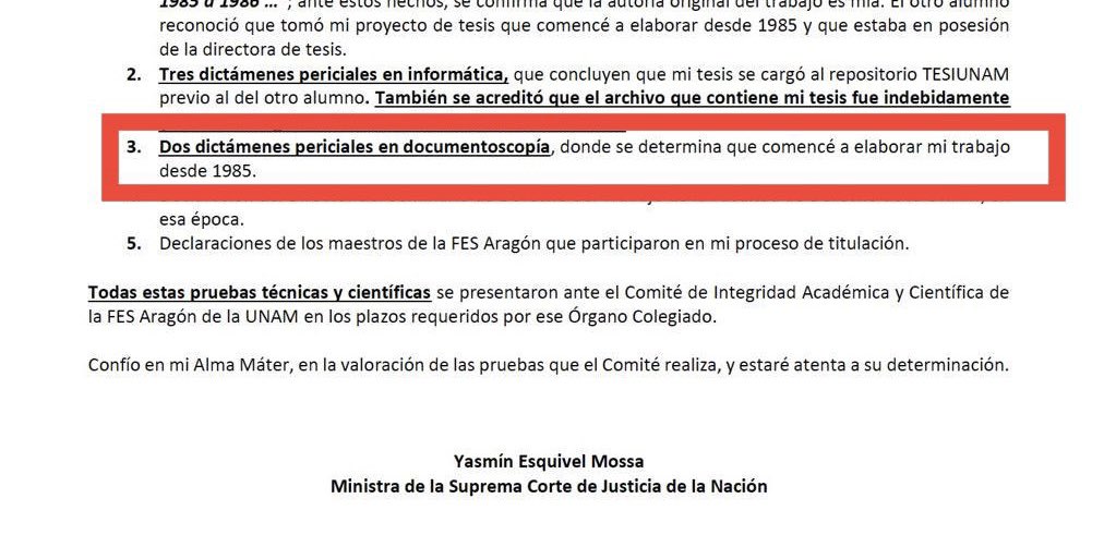 YusebYong's tweet photo. Continuando con el punto número 3 del posicionamiento, expresa que presentó “dos dictámenes periciales en documentoscopia” que determina que ella inició su trabajo en 1985. 

Eso es imposible de determinar, se presume el periodo de tiempo (años) pero no la fecha exacta. https://t.co/hUUSwxCfmg