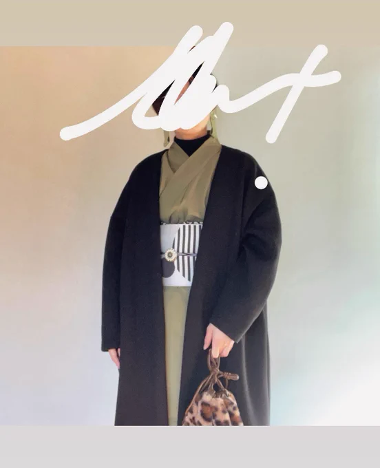 カーキ、猫、アニマル柄、モノクロ、スニーカー、ちょっとシルバー#youkimono 