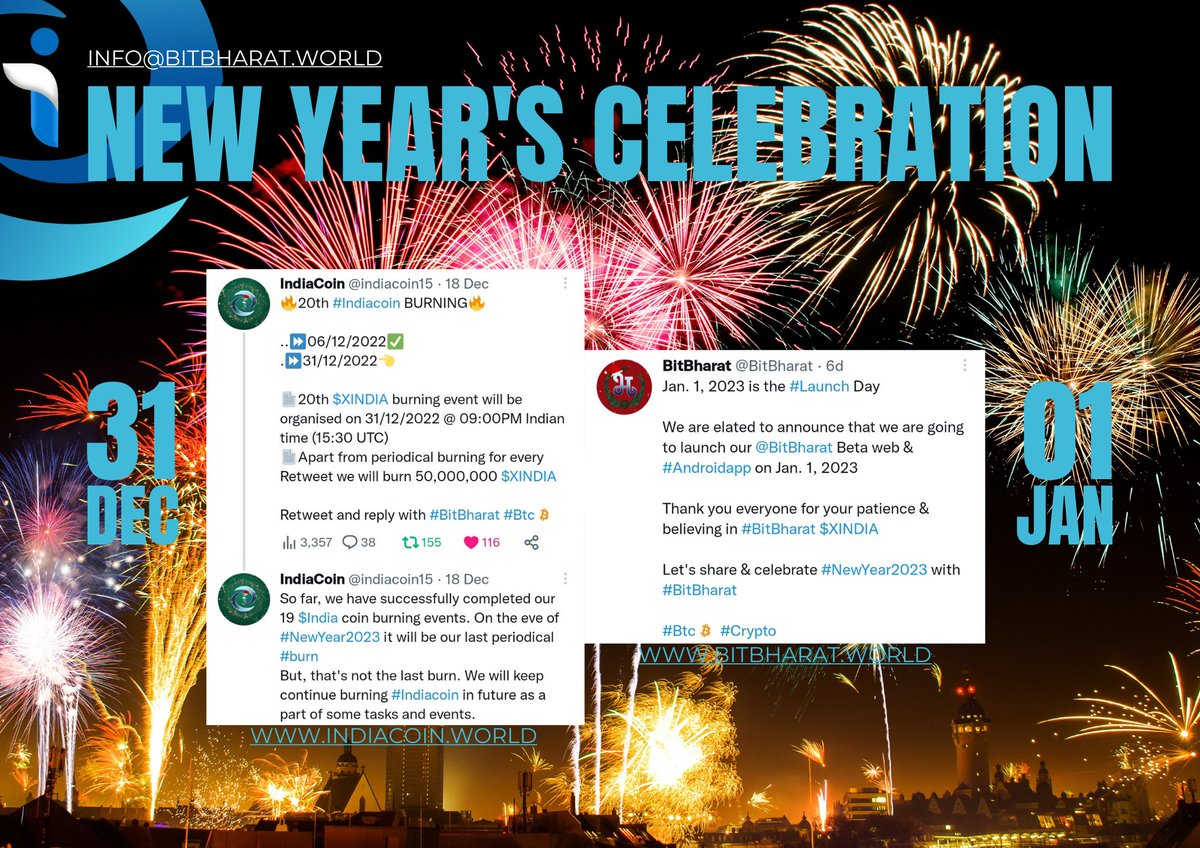 #LastDay of the year. Thanks to all who have been with #BitBharat $XINDIA all through the year. #Crypto struggled in year 2022 but overcame brilliantly by #learning &amp; #BUIDLing 

Let's say goodbye to #Year 2022 with last periodical #Burn &amp; welcome 2023 with #BitBharat launching